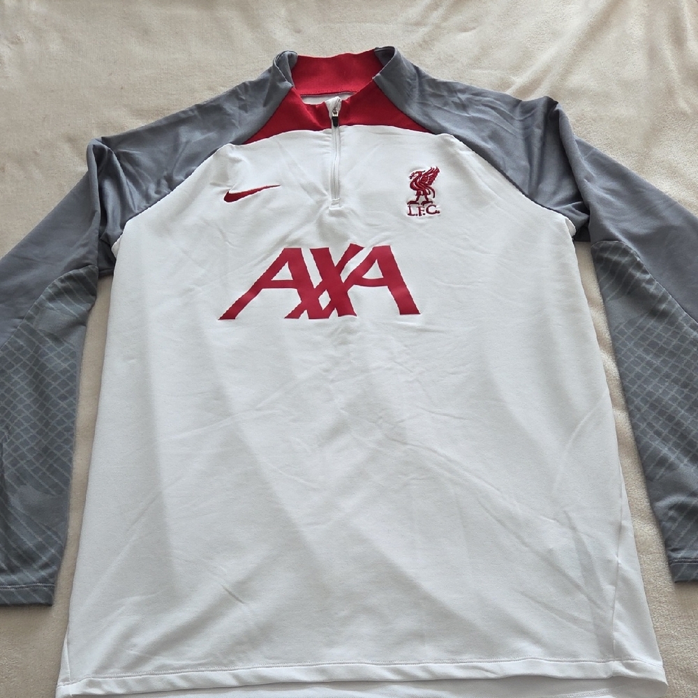 Immaculate Men's Nike Liverpool White, Gray & Red Training Top. Size L